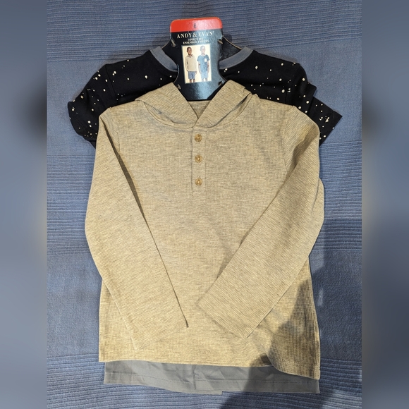 Andy & Evan 3 Piece Shirt and Short Set - Picture 2 of 6